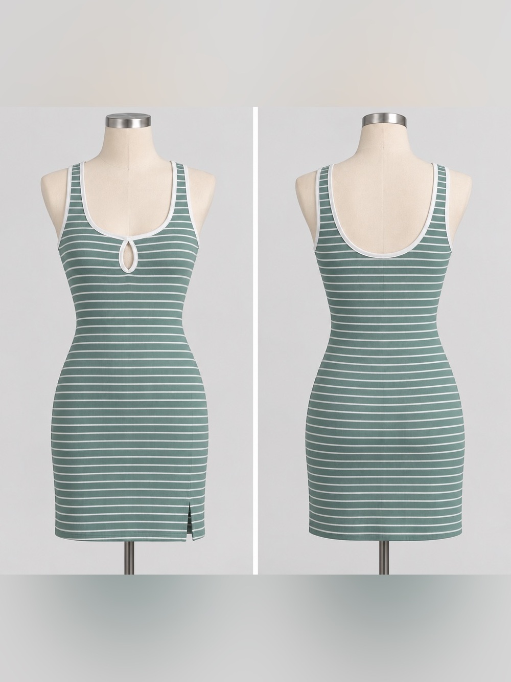 Heart Hips Blue and White Striped Mini Dress